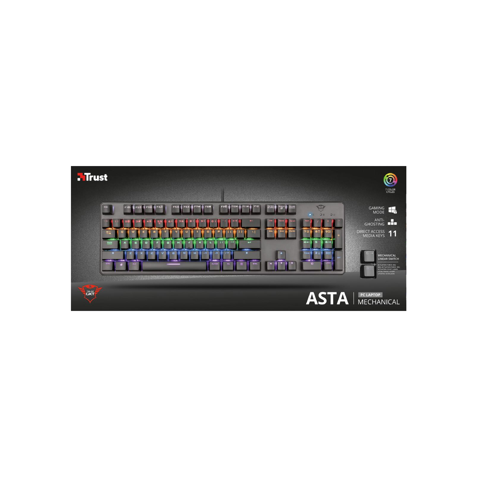 Клавіатура Trust GXT 865 Asta mechanical (22630) зображення 5