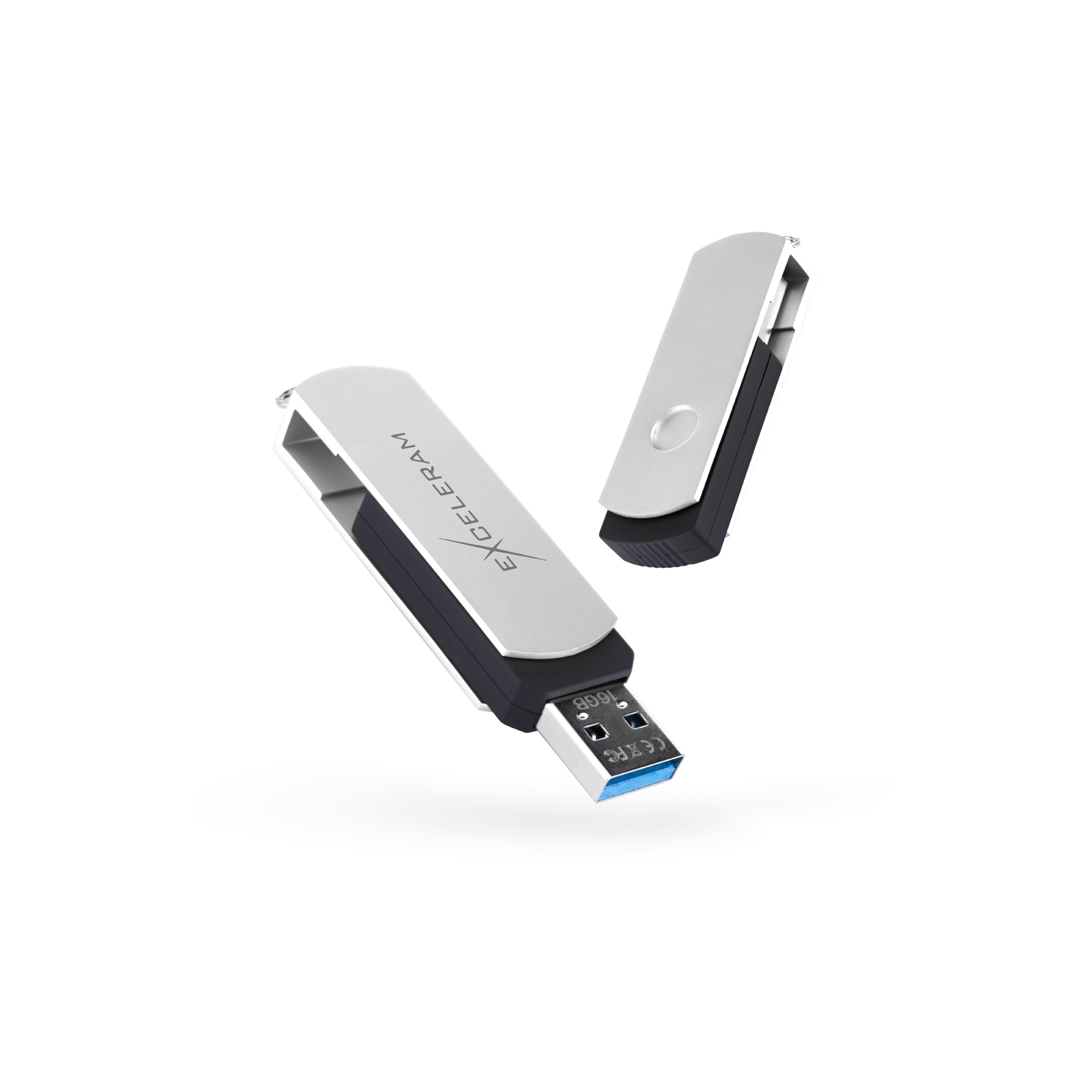 USB флеш накопитель eXceleram 16GB P2 Series Silver/Black USB 3.1 Gen 1 (EXP2U3SIB16)