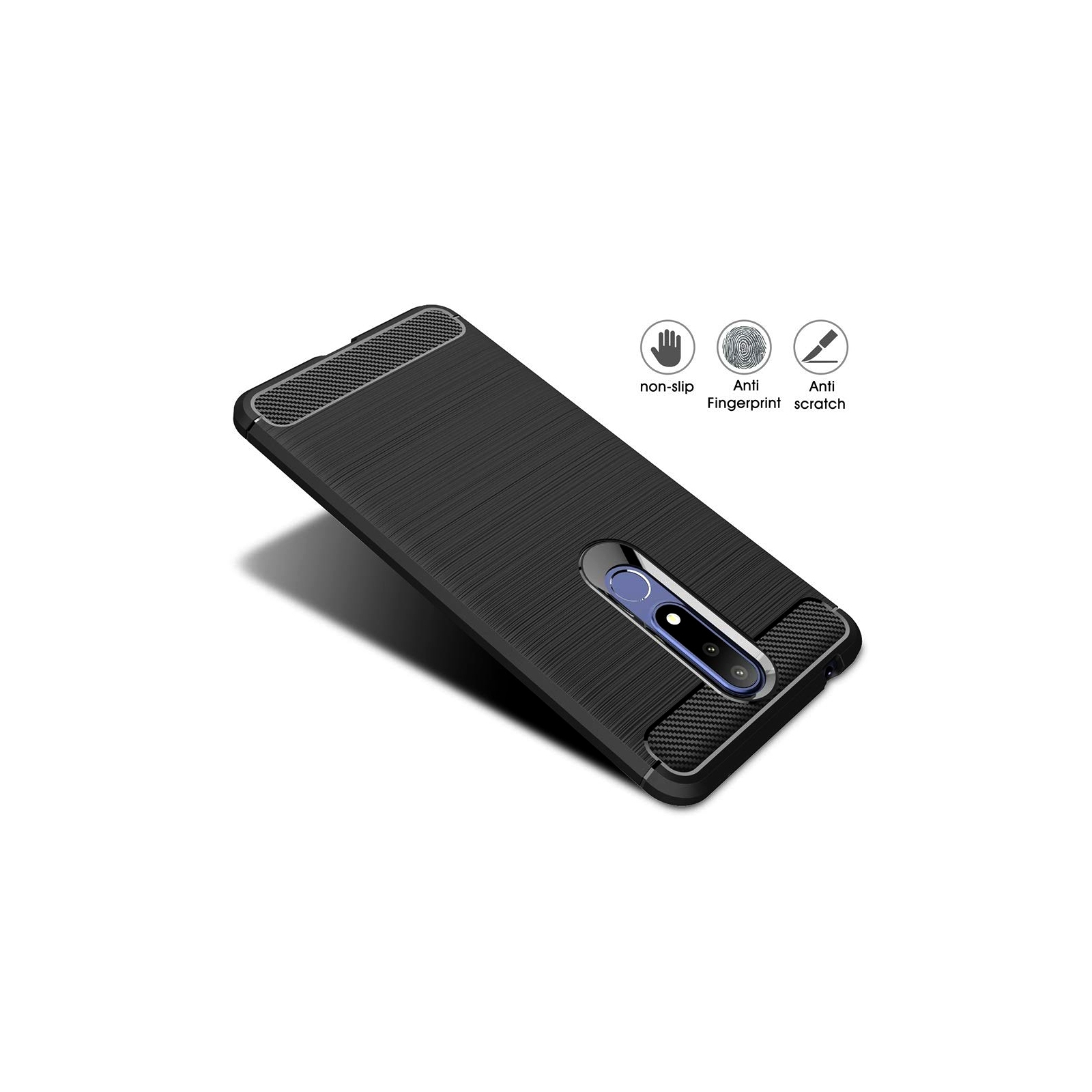 Чехол для мобильного телефона Laudtec для Nokia 3.1 Plus Carbon Fiber (Black) (LT-N31PB) изображение 3
