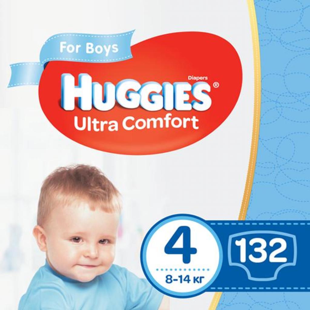 Підгузки Huggies Ultra Comfort 4 (8-14 кг) Mega для хлопчиків 132 шт (66x2) (5029054218112)
