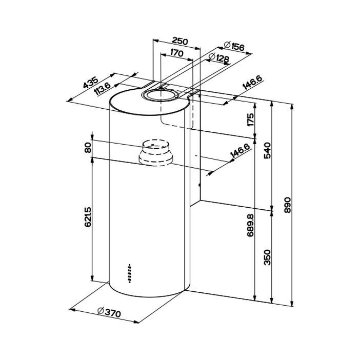 Витяжка кухонна Faber CYLINDRA PLUS WH GLOSS (CYLINDRAPLUSWHGLOSS) зображення 2