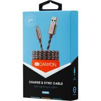 Дата кабель USB 2.0 AM to Lightning 1.0m Dark gray Canyon (CNE-CFI3DG) зображення 2