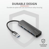 Концентратор Trust Halyx 4-Port USB-A 3.2 ALUMINIUM (23327_TRUST) изображение 8