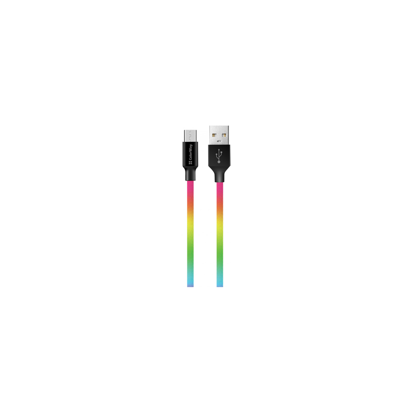 Дата кабель USB 2.0 AM to Micro 5P 1.0m multicolor ColorWay (CW-CBUM017-MC) зображення 2