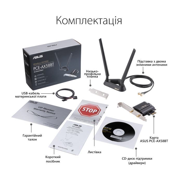 Сетевая карта Wi-Fi ASUS PCE-AX58BT изображение 5