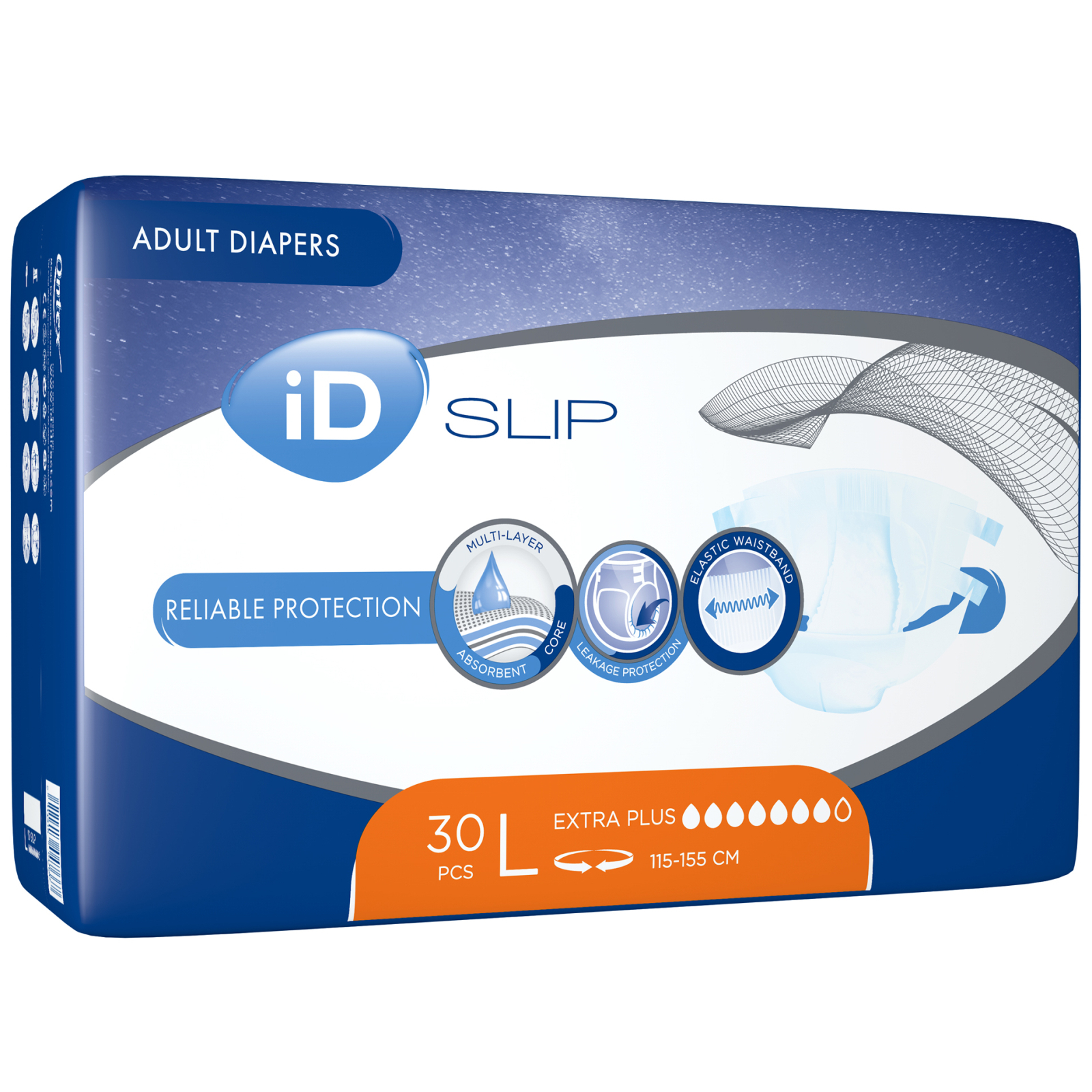 Подгузники для взрослых ID Slip Extra Plus Large талия 115-155 см. 30 шт. (5411416047667) изображение 2