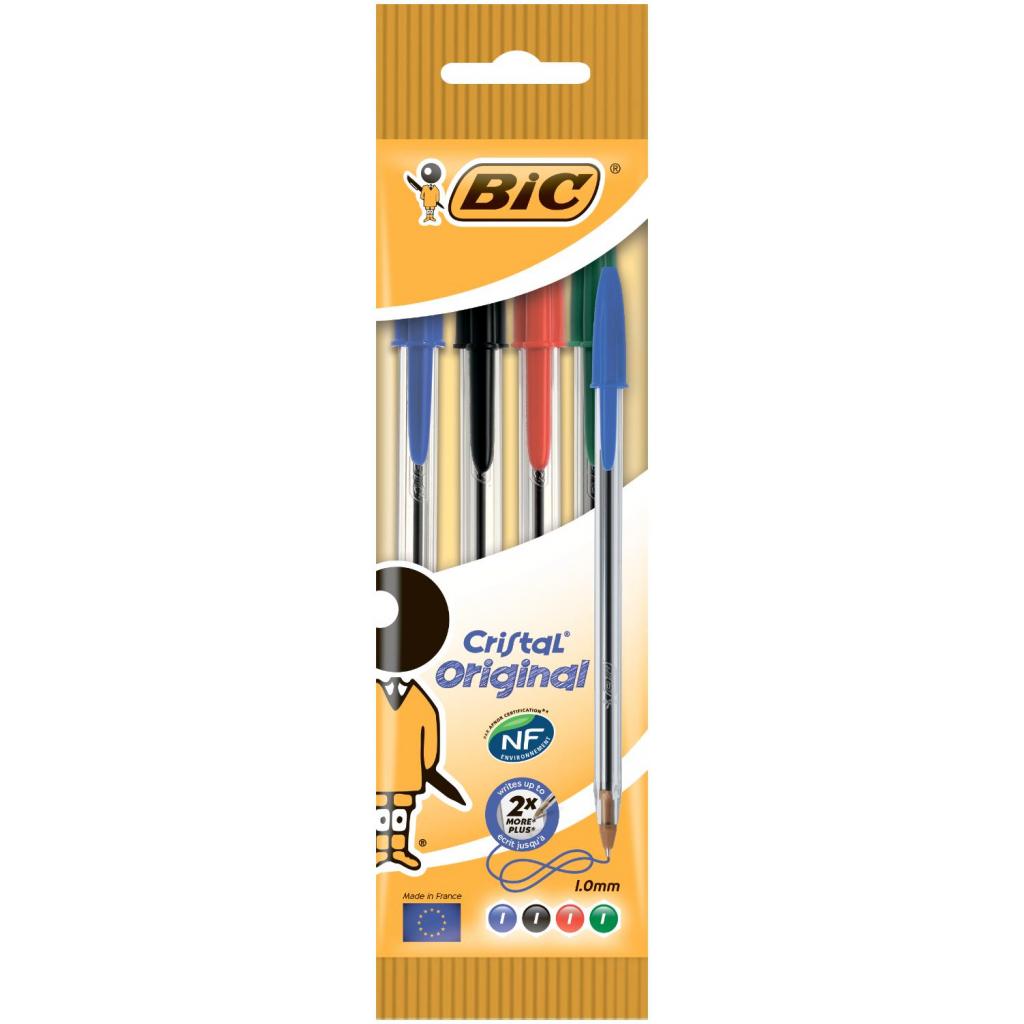 Ручка шариковая Bic Cristal, ассорти, 4шт в блистере (bc8308621) изображение 2