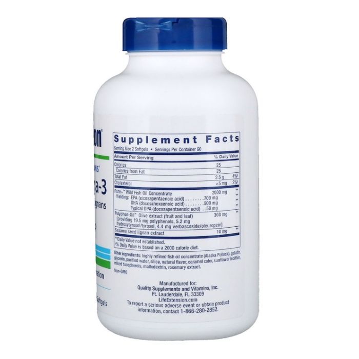 Жирні кислоти Life Extension Супер Омега-3, Omega Foundations, Super Omega-3, 120 желатин (LEX-19821) зображення 2