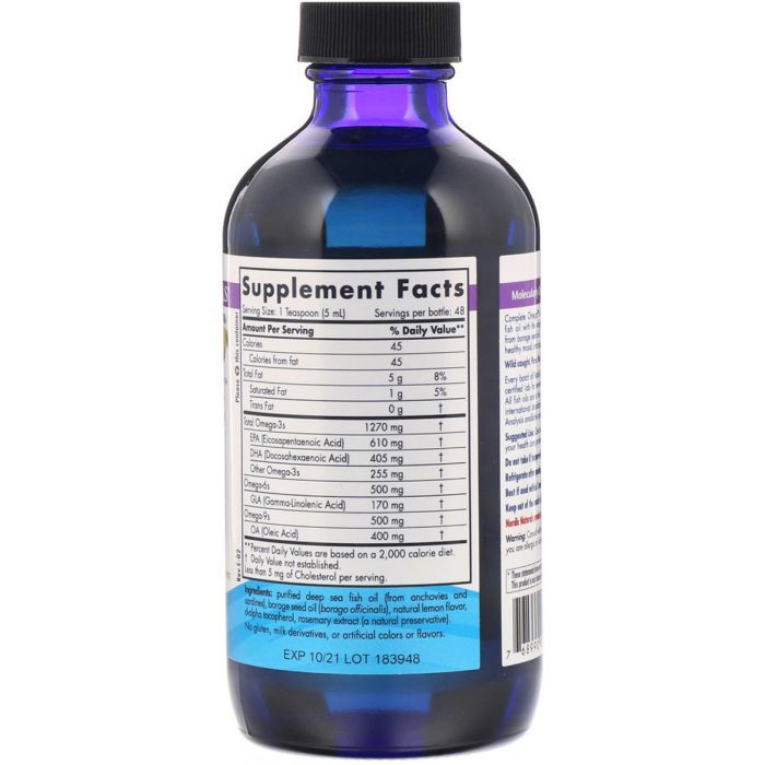 Жирные кислоты Nordic Naturals Омега Комплекс с Лимоном, Complete Omega, 237 мл (NOR-02773) изображение 2
