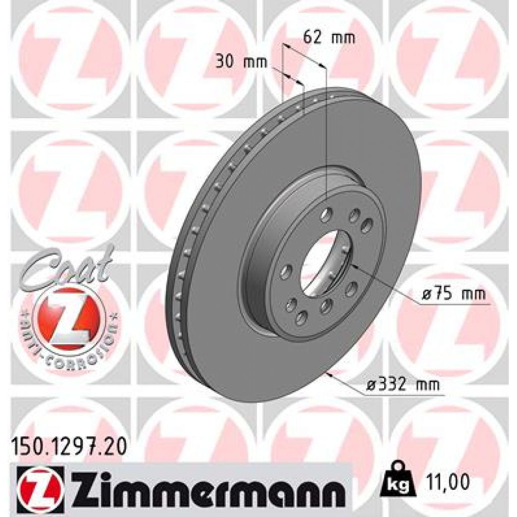 Гальмівний диск ZIMMERMANN 150.1297.20