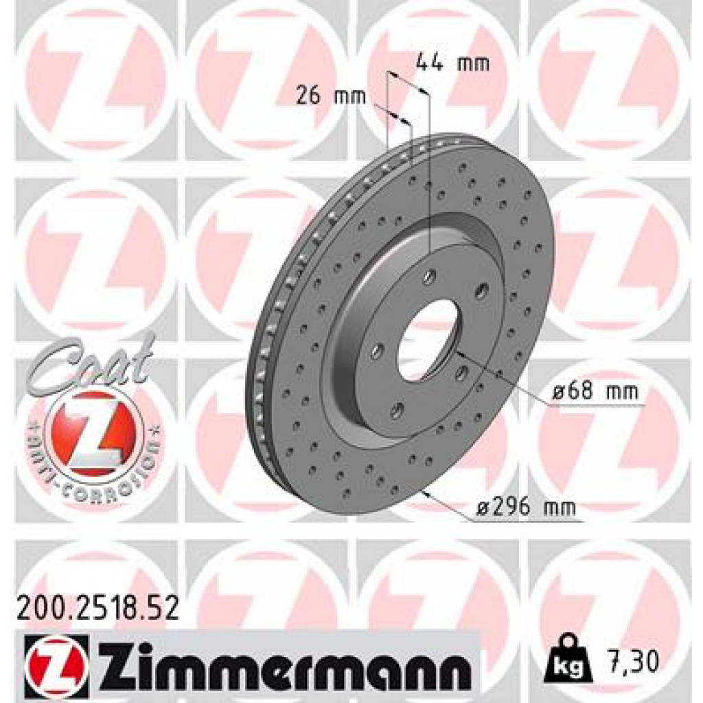 Гальмівний диск ZIMMERMANN 200.2518.52