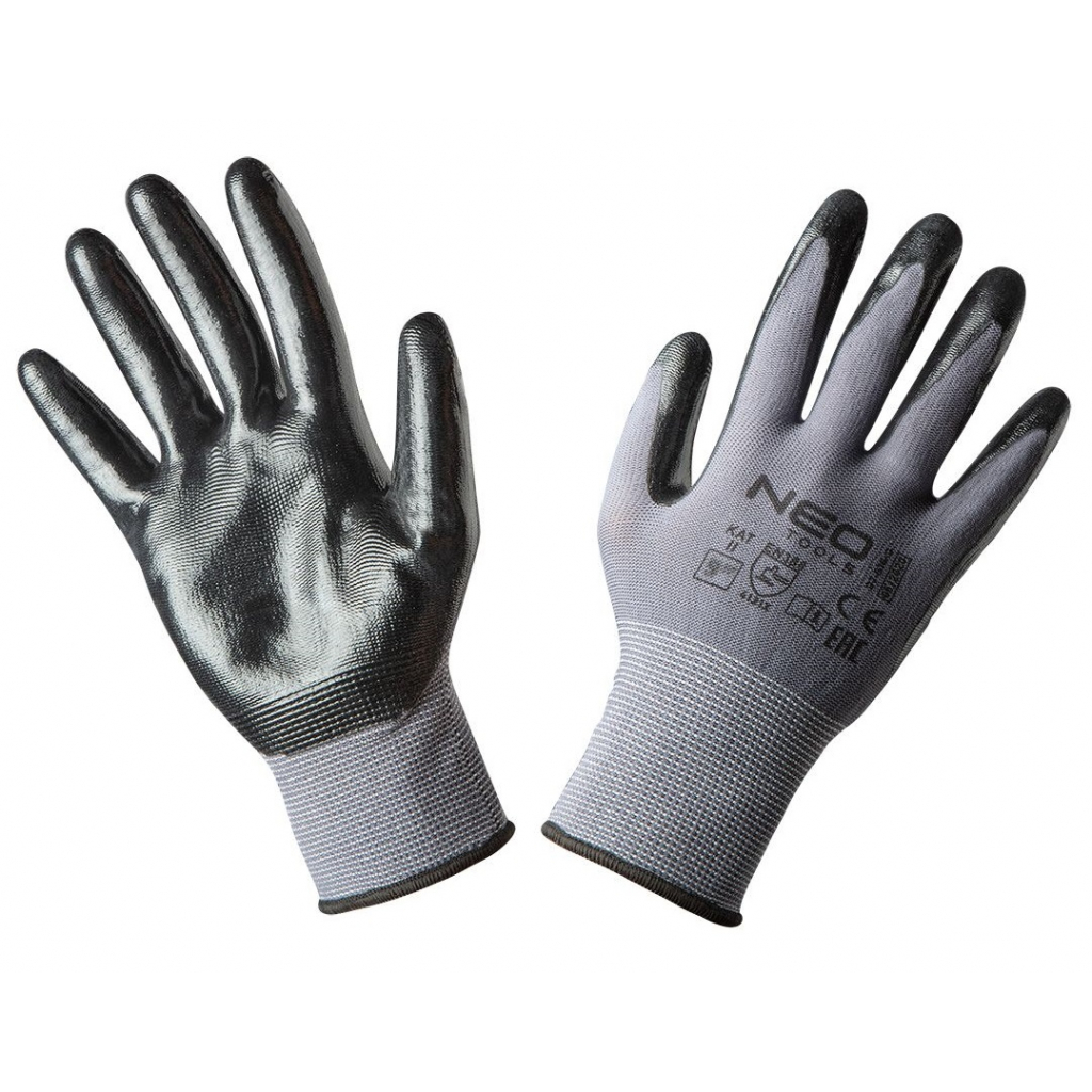 Защитные перчатки Neo Tools рабочие, нейлон с покрытием нитрил, p. 8 (97-616-8)