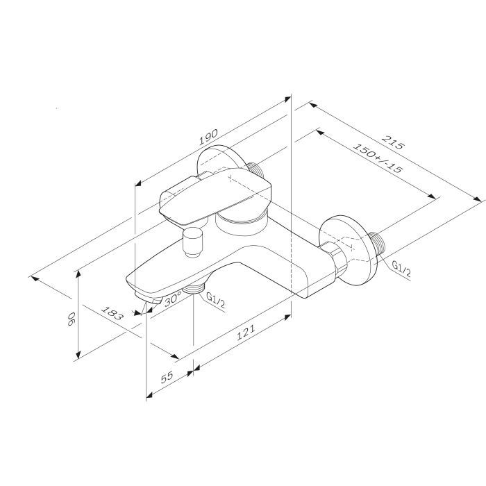 Змішувач AM.PM Tender, д/ванни/душу, хром (F45E10000) зображення 7