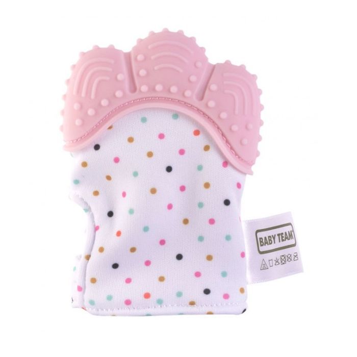 Прорезыватель Baby Team перчатка (4090_розовый)