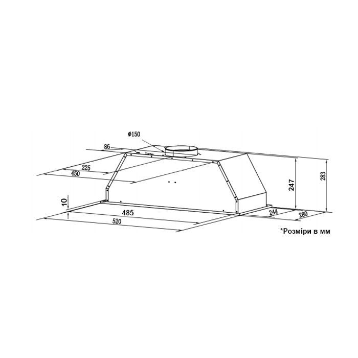 Витяжка кухонна Interline SWAY BL A/60 GL/S зображення 2