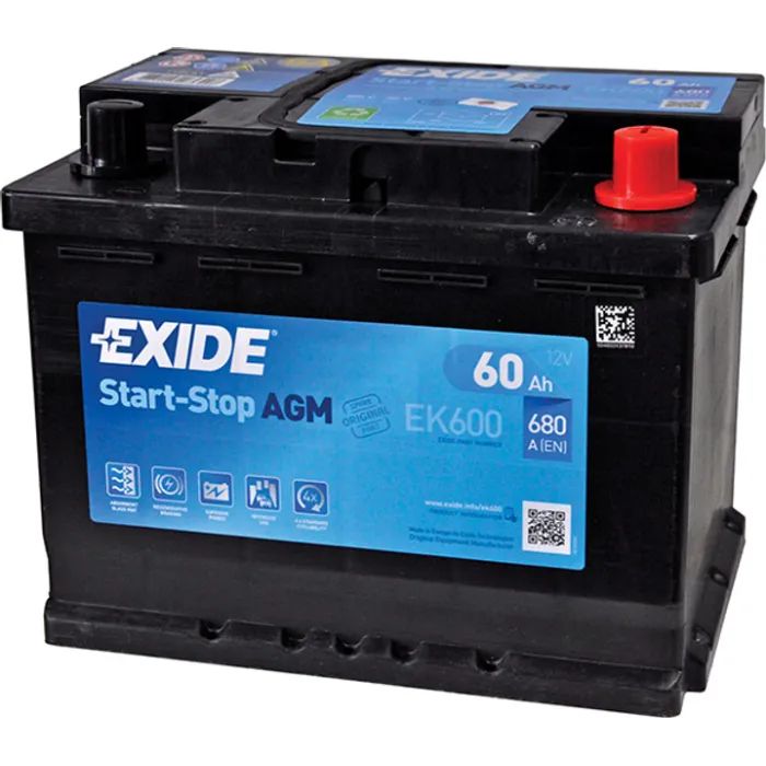 Аккумулятор автомобильный EXIDE START-STOP AGM 60A (EK600)