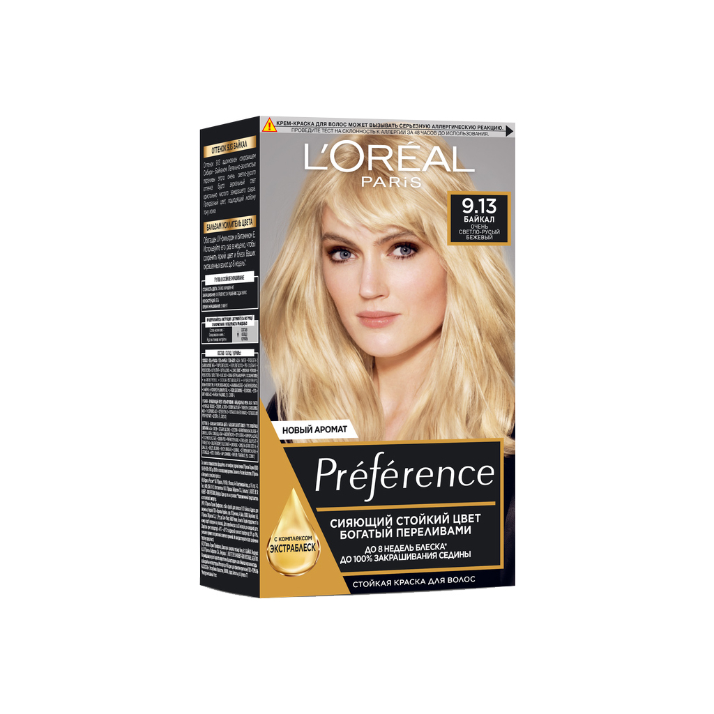 Фарба для волосся L'Oreal Paris Preference 9.13 - Дуже світло-русявий бежевий (3600520248844)