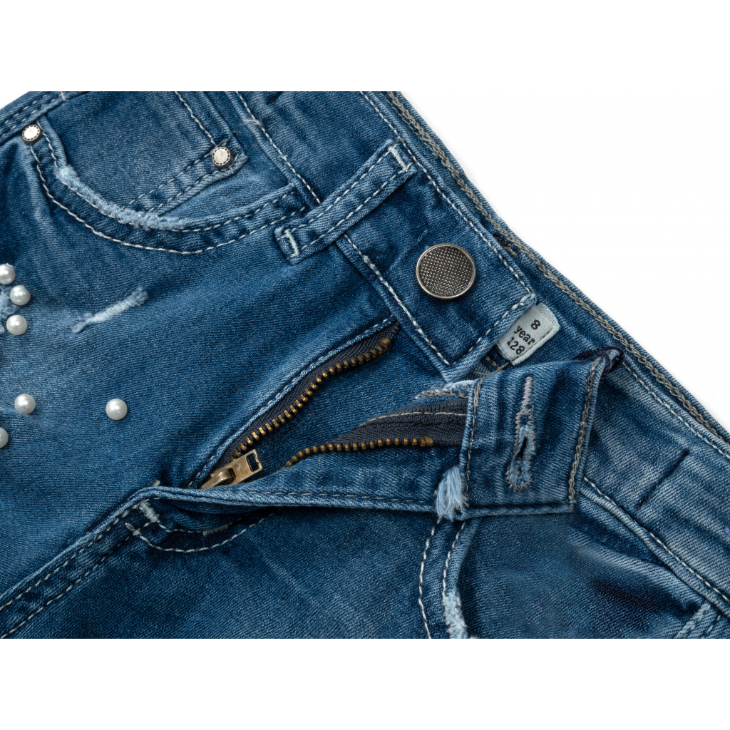Шорти Breeze джинсові з перлинками (20164-140G-blue) зображення 3