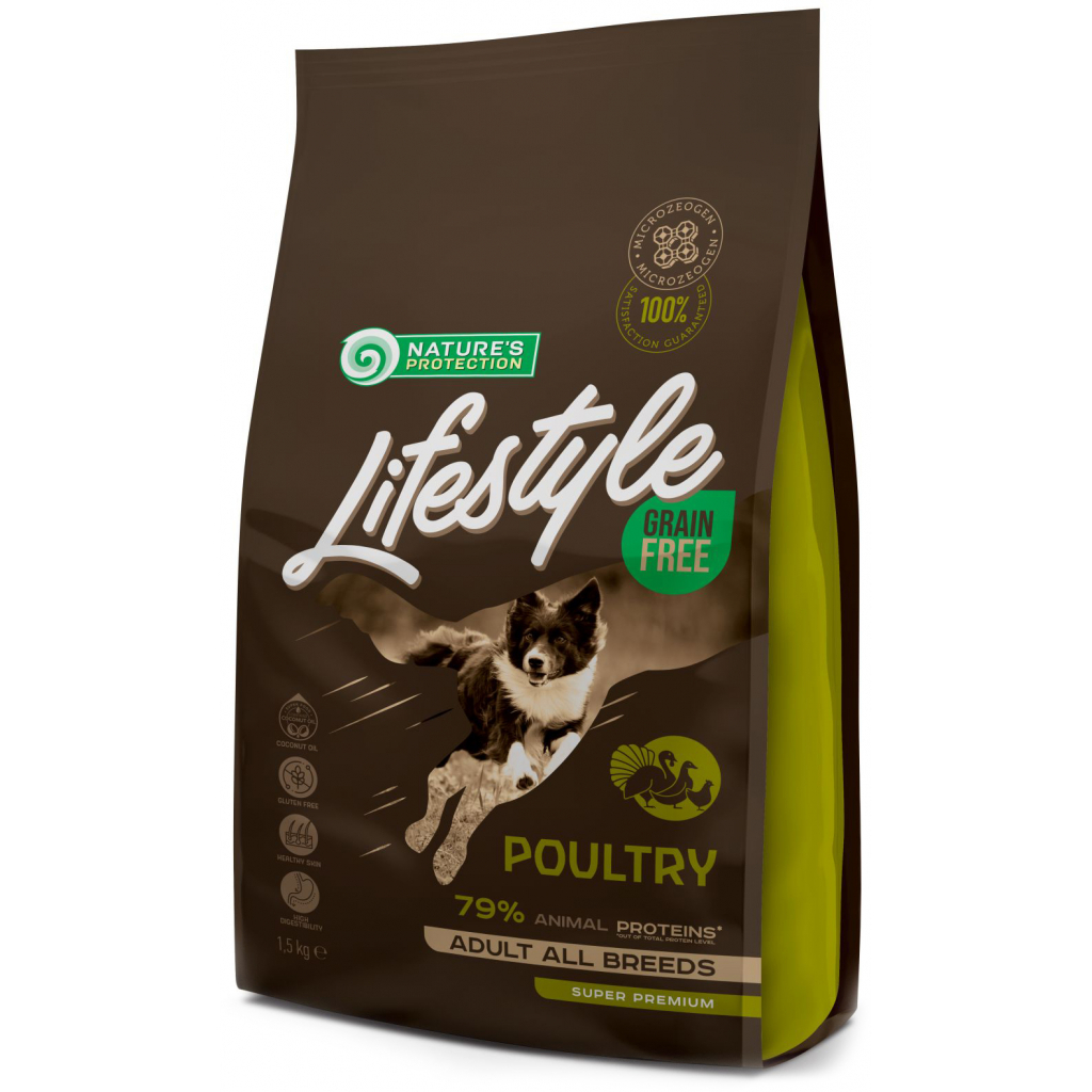 Сухий корм для собак Nature's Protection Lifestyle Grain Free Poultry Adult All Breeds 1.5 кг (NPLS45675)
