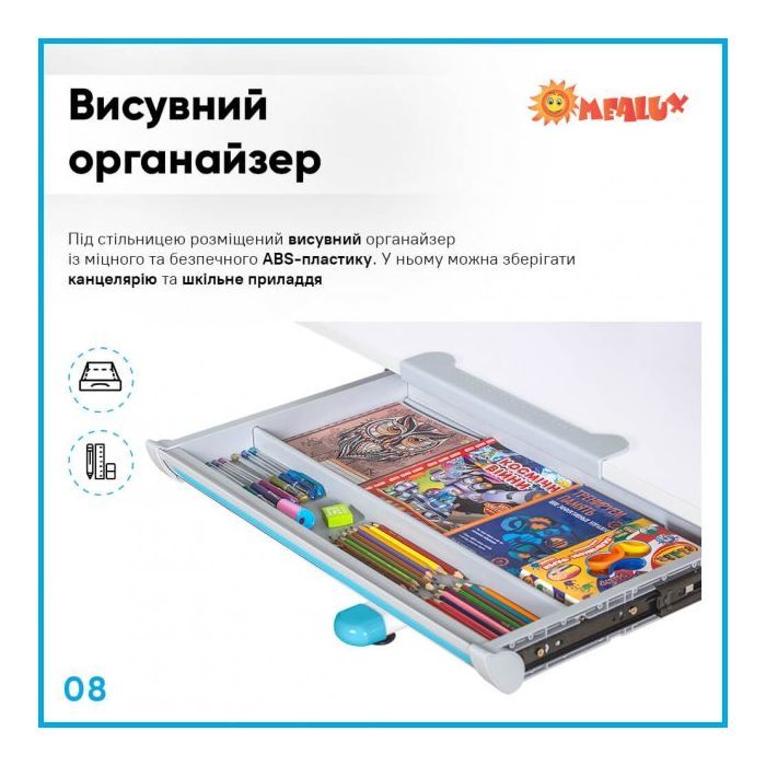Парта зі стільцем Evo-kids Blue (BD-22 BL) зображення 9