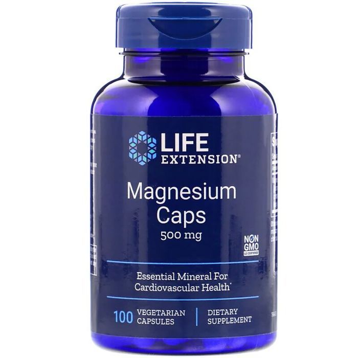 Минералы Life Extension Магний, Magnesium, 500 мг, 100 вегетарианских капсул (LEX-14591)