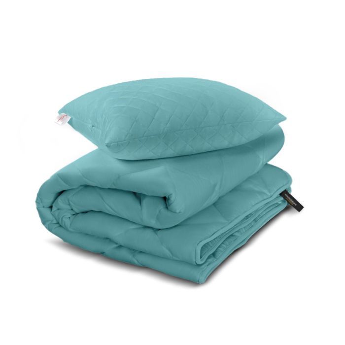 Ковдра MirSon Набір Eco-Soft Всесезонний №1694 Eco Light Blue Ковдра + под (2200002655361) зображення 10
