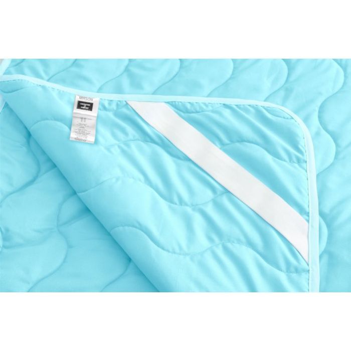 Наматрацник MirSon Eco Light №1725 Silk Air-line на резинці по кутках Blue 200x200 см (2200002890953) зображення 6