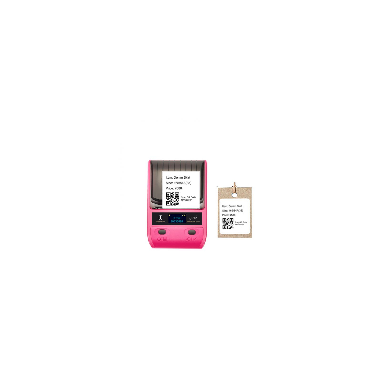 Принтер этикеток UKRMARK AT 10EW USB, Bluetooth, NFC, pink (UMDP23PK) изображение 2