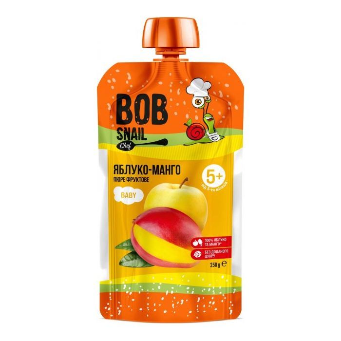 Детское пюре Bob Snail Улитка Боб Яблоко-манго 250 г (4820219345152)