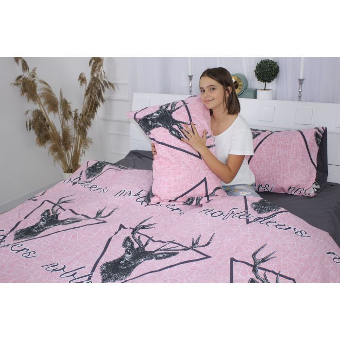 Постільна білизна MirSon Бязь 17-0516 Noble deers pink Двоспальний (2200003644371) зображення 4