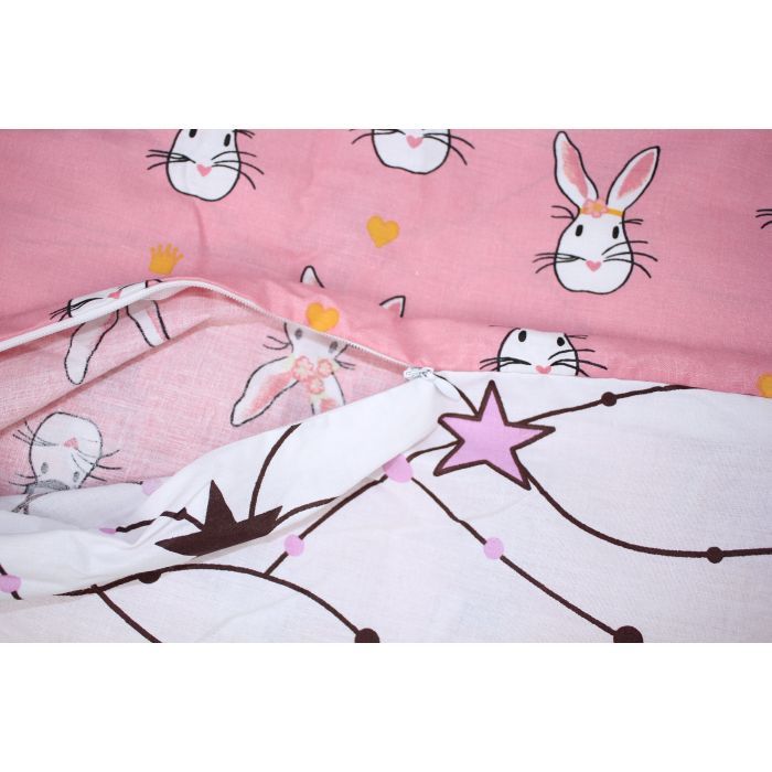 Постільна білизна MirSon Бязь 17-0528 Bunnies pink Сімейний 160x220 (2200003672763) зображення 7
