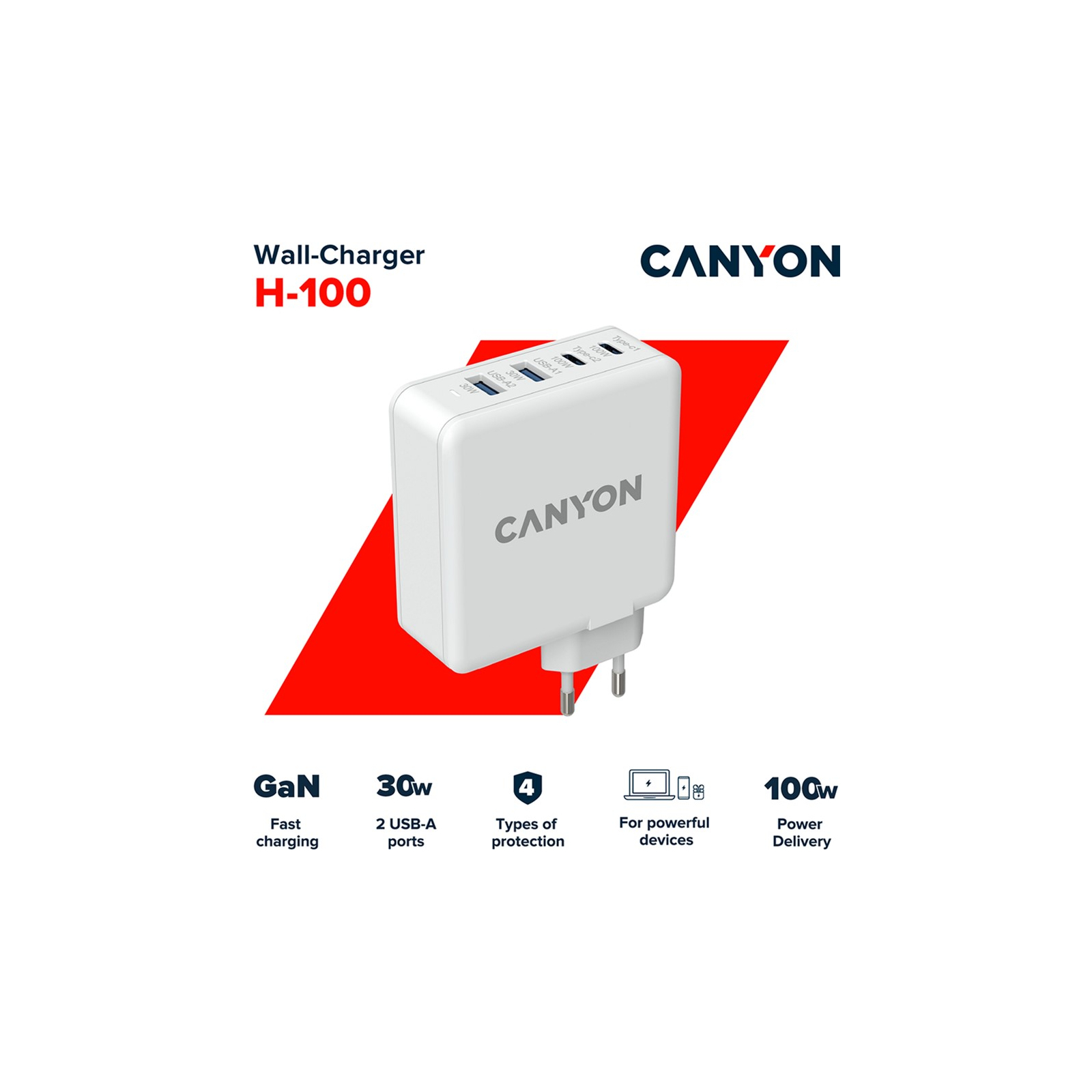 Зарядний пристрій Canyon GAN 100W (CND-CHA100W01) зображення 4