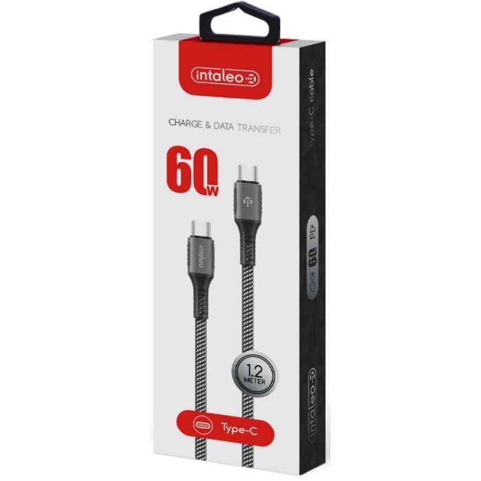 Дата кабель USB-C to USB-C 1.2m CBGPD60WTT1 60W grey Intaleo (1283126518096) изображение 2