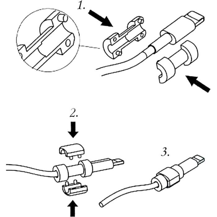 Тримач для кабелю Extradigital Cable Clips Savior for Aplle iPhone, захист від заломів, Red (KBC1738) зображення 4