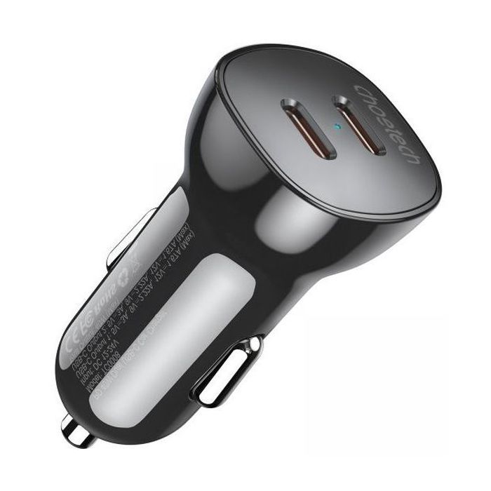 Зарядное устройство Choetech car 2хUSB-C 40W PD black (TC0008-BK)