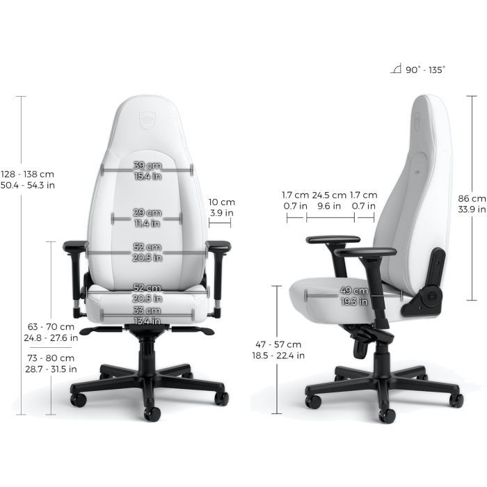 Крісло ігрове Noblechairs Icon White Edition (NBL-ICN-PU-WED) зображення 6