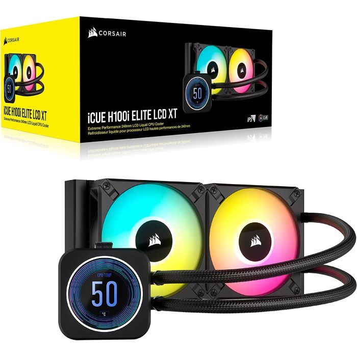Система жидкостного охлаждения Corsair iCUE H100i Elite LCD XT Display Liqui (CW-9060074-WW) изображение 2