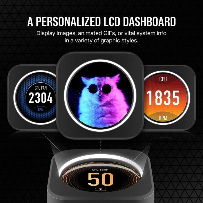 Система жидкостного охлаждения Corsair iCUE H100i Elite LCD XT Display Liqui (CW-9060074-WW) изображение 3