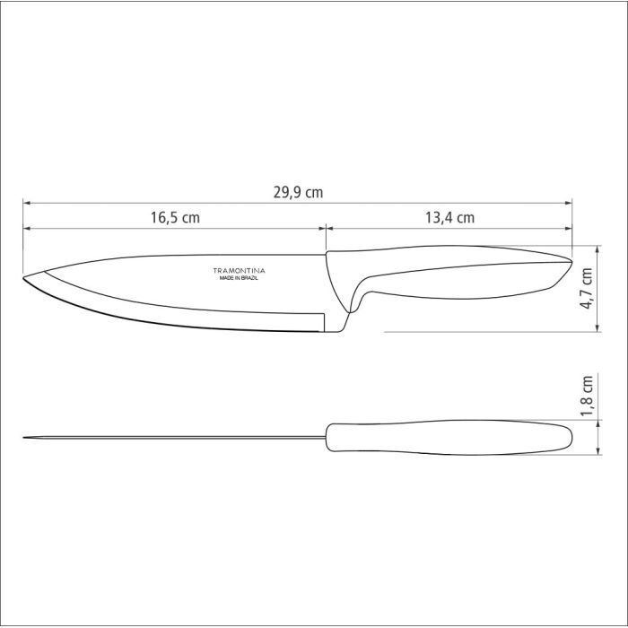 Кухонный нож Tramontina Plenus black Chef 152 мм (23426/106) изображение 5