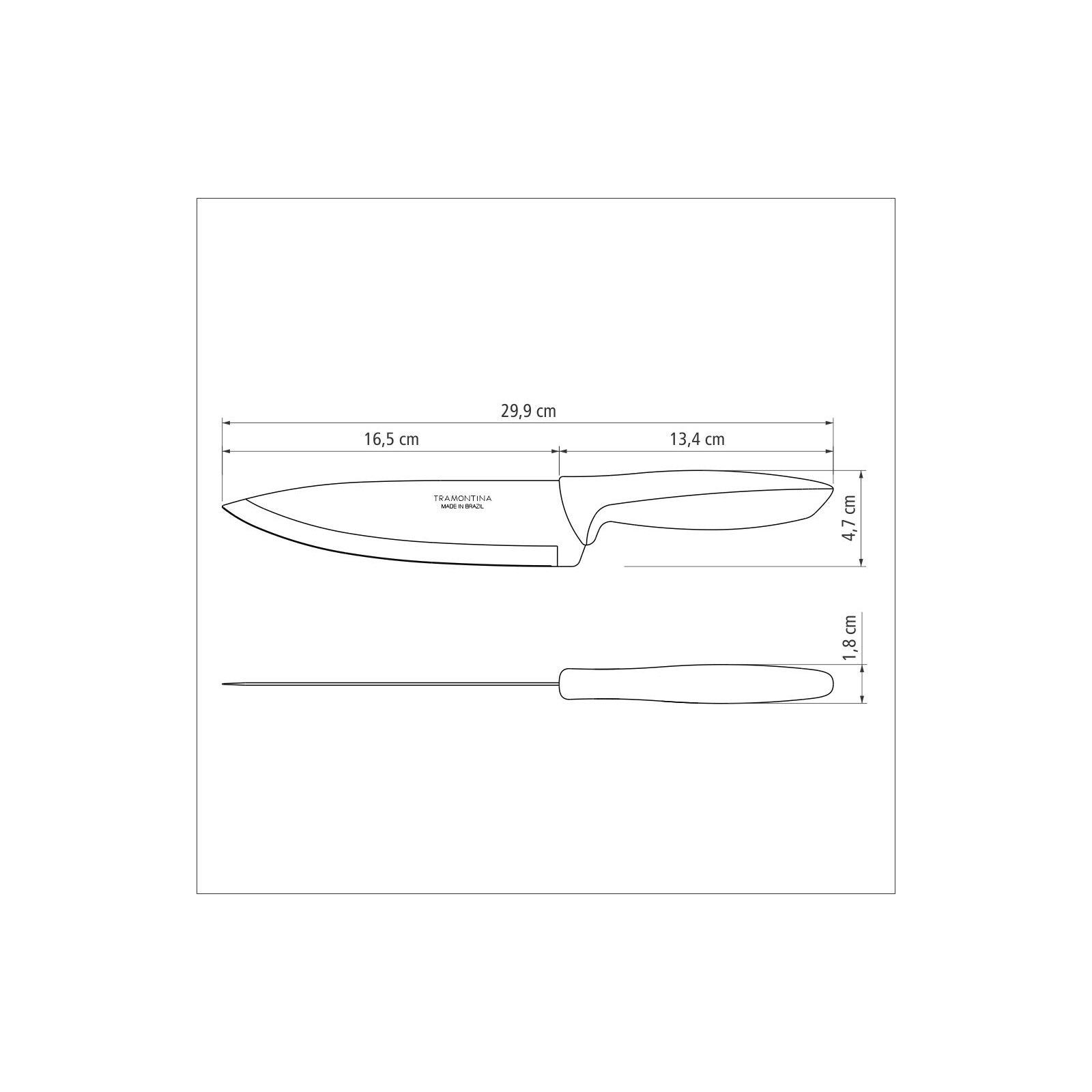 Кухонний ніж Tramontina Plenus black Chef 152 мм (23426/106) зображення 5