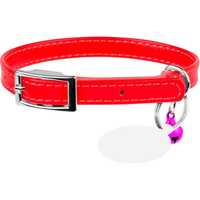 Ошейник для животных WAUDOG Glamour с QR паспортом Д 17-20 см красный (32753)