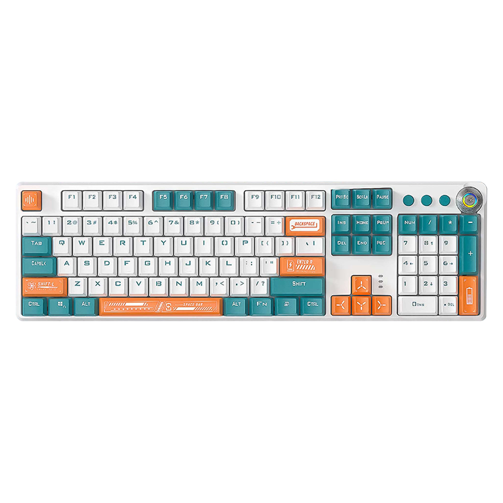 Клавиатура Aula F2088 PRO Plus 9 Orange Keys KRGD Blue USB UA White/Blue (6948391234908)