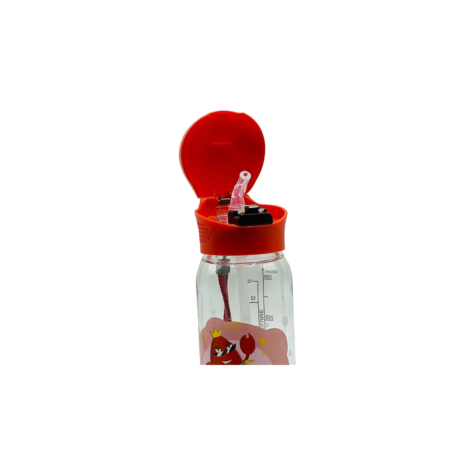 Бутылка для воды Casno 400 мл KXN-1195 Червона краб з соломинкою (KXN-1195_Red) изображение 4