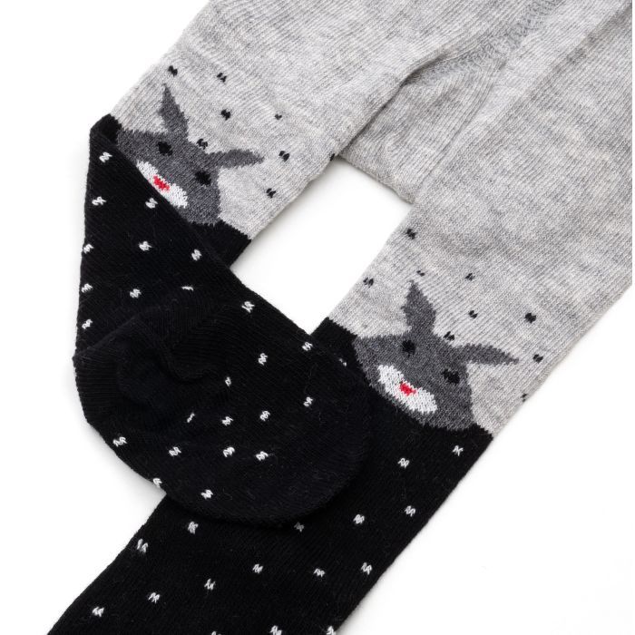 Колготки дитячі Bibaby із зайчиком (68312-68-grayblack) зображення 2