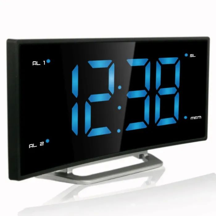 Настільний годинник Technoline WT460 Blue LED з радіо Black/Silver (DAS301824) зображення 3