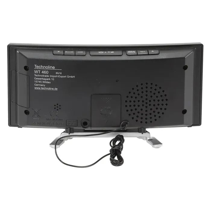 Настільний годинник Technoline WT460 Blue LED з радіо Black/Silver (DAS301824) зображення 4