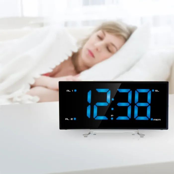 Настільний годинник Technoline WT460 Blue LED з радіо Black/Silver (DAS301824) зображення 6