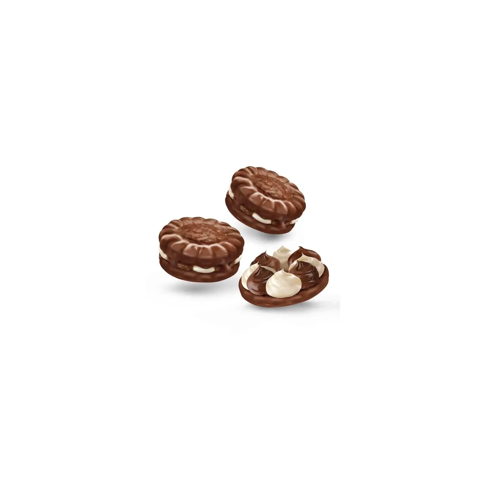 Печиво Sweet Plus DUO з молочним кремом, какао-кремом та какао-молочною глазур’ю 150 г (1110308) зображення 2
