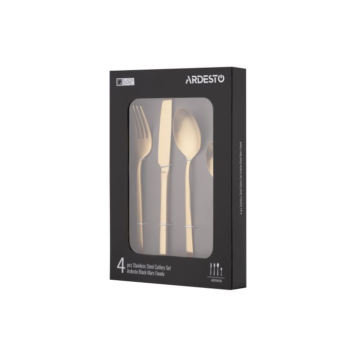 Набор столовых приборов Ardesto Black Mars Favola 4 предмета Золотий (AR0704FSG) изображение 10