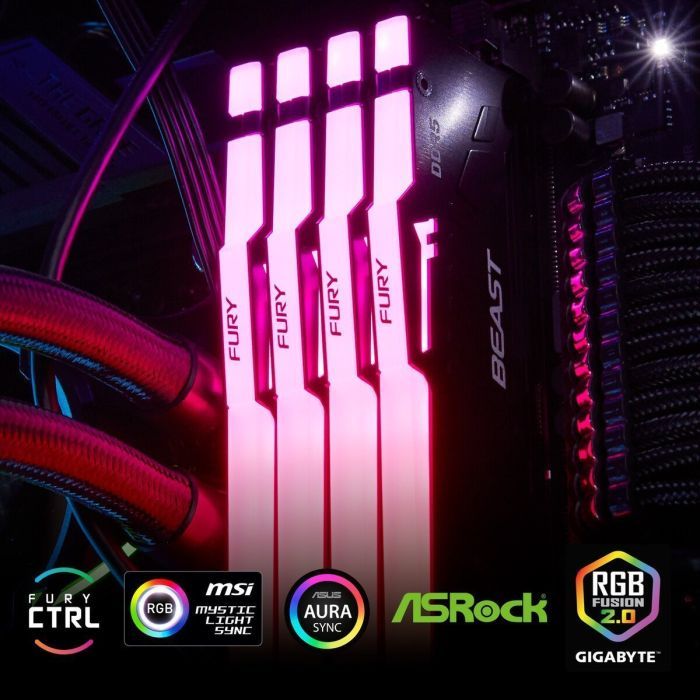 Модуль памяти для компьютера DDR5 16GB (2x8GB) 5600 MHz FURY Beast RGB Kingston Fury (ex.HyperX) (KF556C36BBEAK2-16) изображение 6